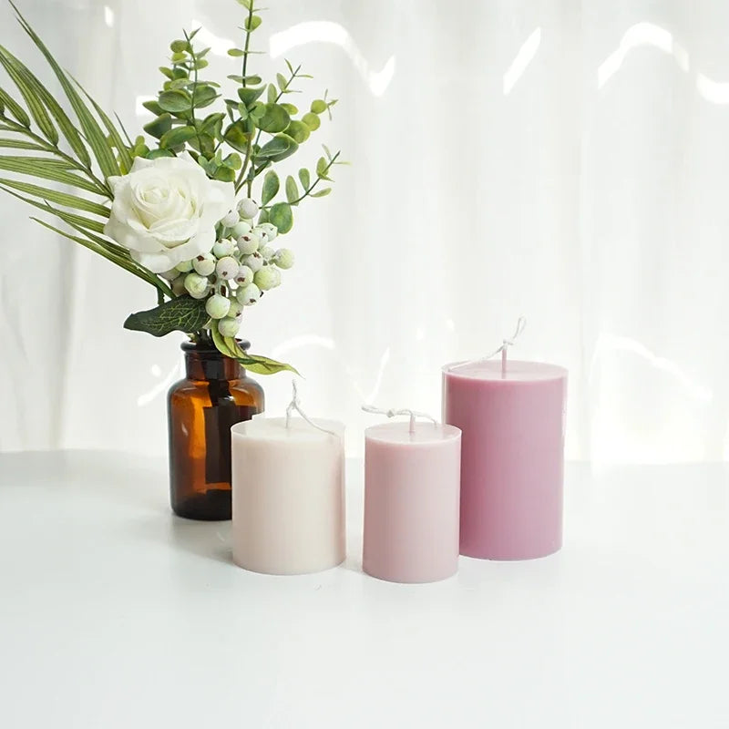 Flat Top Large Cylindrical Candle Mold DIY Handmade Cylinder Candle Making Kit Supplies Acrylic Pc Plastic Molds Jar Home Decor