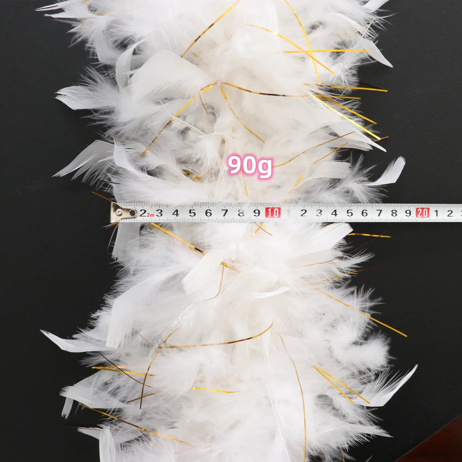 2Yard White Marabou Turkey Feather Boa 38-90g Plumes Shawl Crafts Dress Sewing Accessories Wedding Party Carnival Chrismas Decor