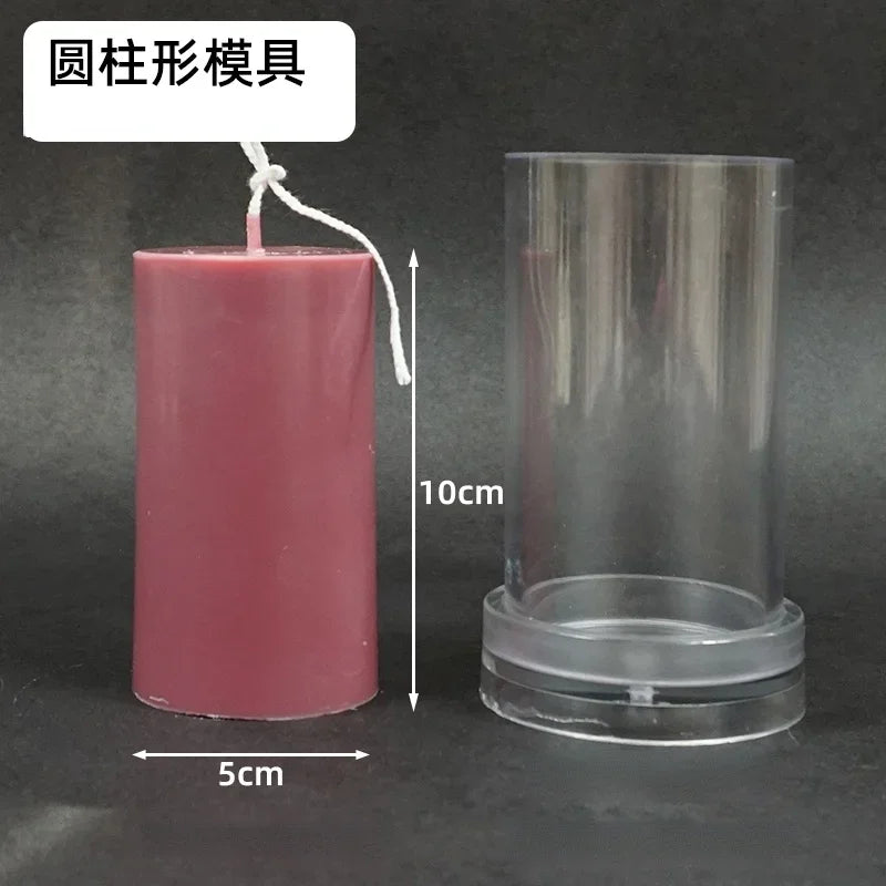Flat Top Large Cylindrical Candle Mold DIY Handmade Cylinder Candle Making Kit Supplies Acrylic Pc Plastic Molds Jar Home Decor