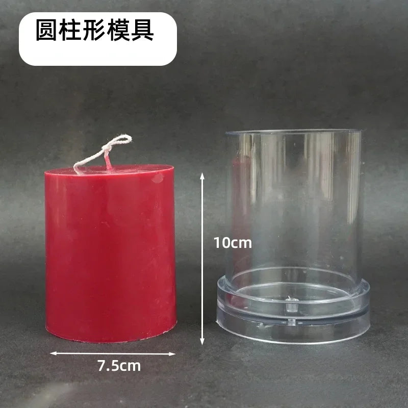 Flat Top Large Cylindrical Candle Mold DIY Handmade Cylinder Candle Making Kit Supplies Acrylic Pc Plastic Molds Jar Home Decor