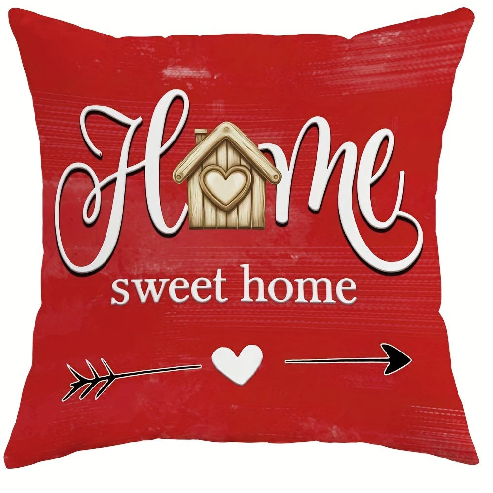 1pcs home decoration pillow cover, truck red flower sweet home design, living room sofa cushion cover, bedroom room decoration