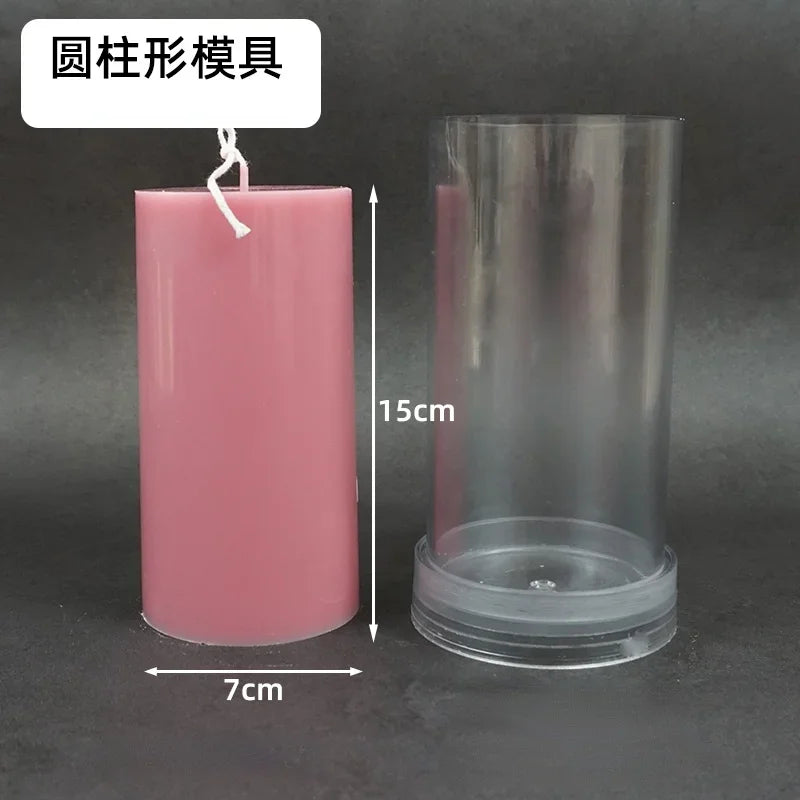 Flat Top Large Cylindrical Candle Mold DIY Handmade Cylinder Candle Making Kit Supplies Acrylic Pc Plastic Molds Jar Home Decor