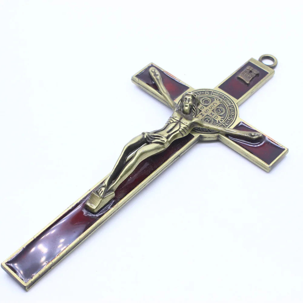 Church Relics Jesus on The Stand Cross Wall Crucifix Antique Home Chapel Decor Christ Cross Pendant Religion Pray Decoration