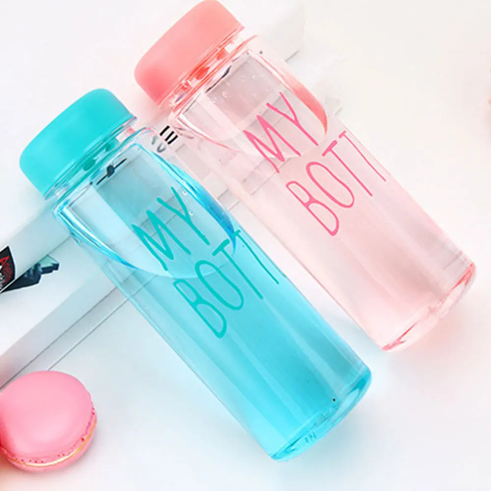 500ML Sports Water Bottle Portable Drink Bottle Leakproof Water Cup Plastic Tea Coffee Cup Outdoor Travel Gym Fitness Drinkware