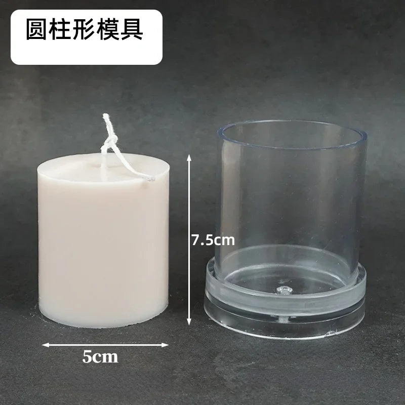 Flat Top Large Cylindrical Candle Mold DIY Handmade Cylinder Candle Making Kit Supplies Acrylic Pc Plastic Molds Jar Home Decor