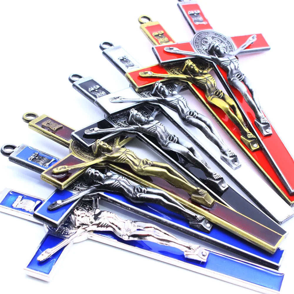 Church Relics Jesus on The Stand Cross Wall Crucifix Antique Home Chapel Decor Christ Cross Pendant Religion Pray Decoration