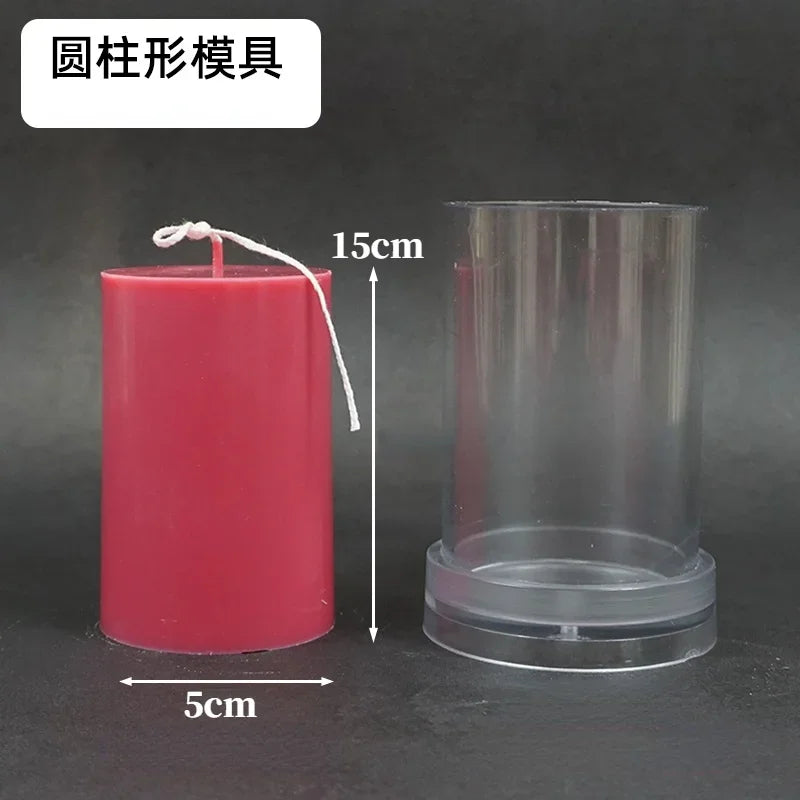 Flat Top Large Cylindrical Candle Mold DIY Handmade Cylinder Candle Making Kit Supplies Acrylic Pc Plastic Molds Jar Home Decor