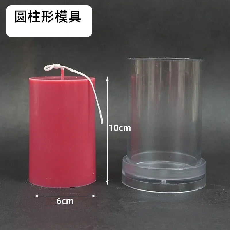Flat Top Large Cylindrical Candle Mold DIY Handmade Cylinder Candle Making Kit Supplies Acrylic Pc Plastic Molds Jar Home Decor
