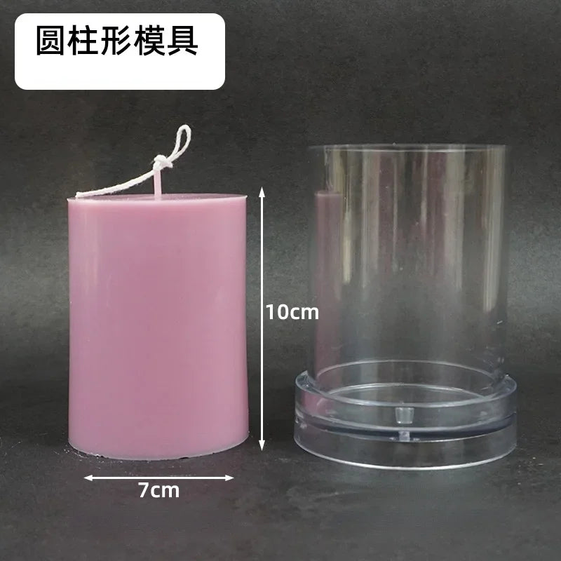 Flat Top Large Cylindrical Candle Mold DIY Handmade Cylinder Candle Making Kit Supplies Acrylic Pc Plastic Molds Jar Home Decor